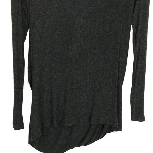 Free People Miss Rose Draped Front Jersey Knit Blouse Dark Grey Heather Wrap XS - Picture 10 of 16